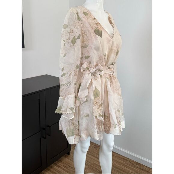 Zimmermann Balance Floral Linen-Silk Minidress AU 4 / US size 12 - Picture 9 of 16